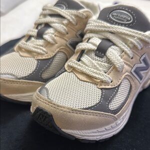 New Balance Beige and Gray Sneakers